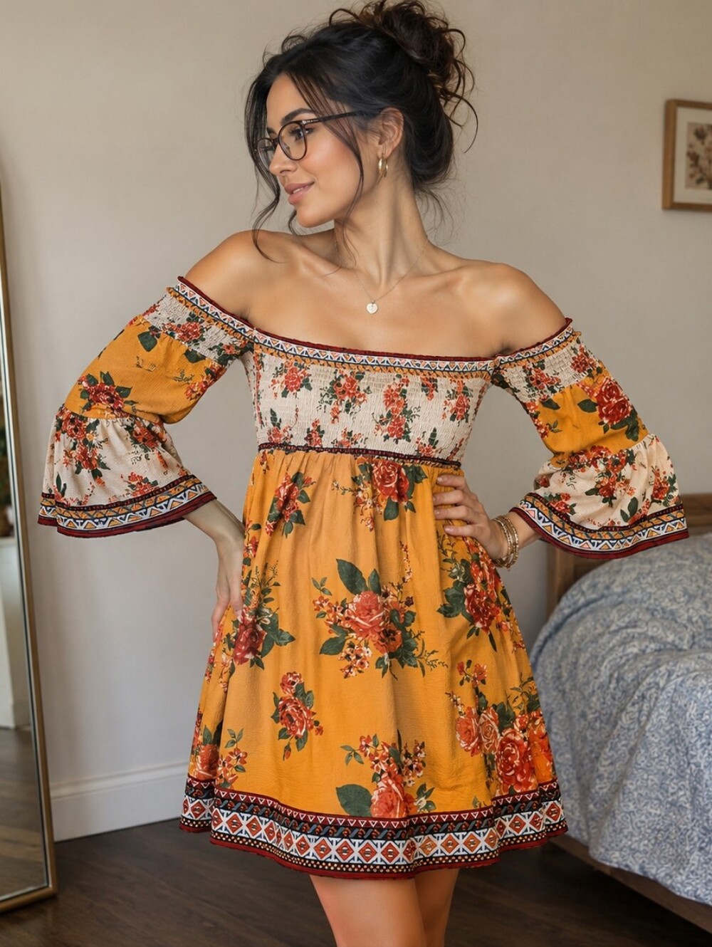 Flying Tomato off the shoulder mini dress